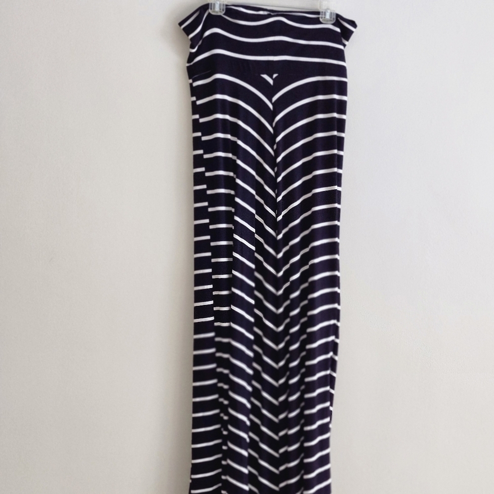 Navy and White Striped Women's Skirt
